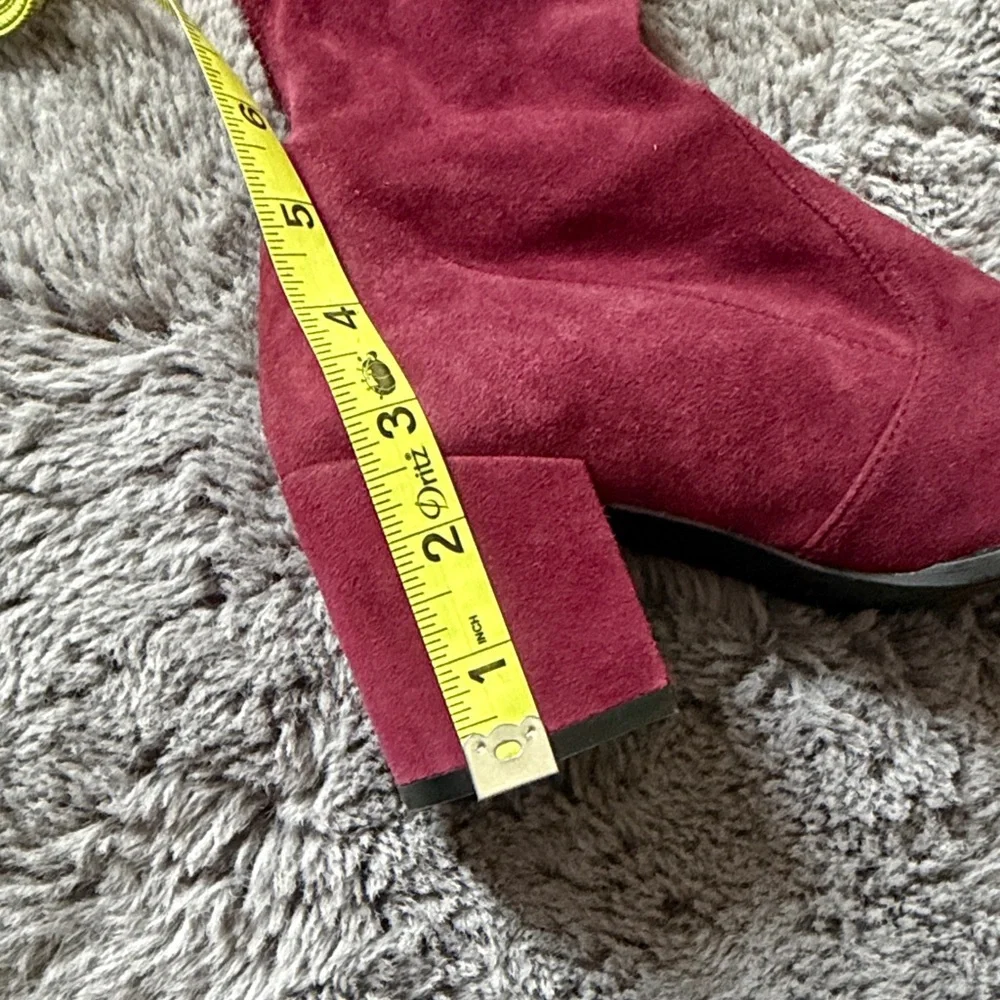 Stuart Weitzman Tieland Over The Knee Heeled Cabernet Suede Boot